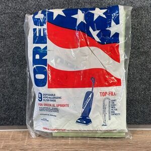 Vacuum Bags Oreck XL Series Hypo-Allergenic 9 Pack Top-Fill 8000 NEW Dust Bags